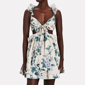 Zimmerman Size 1 Cassia Ruffled Floral Mini Dress